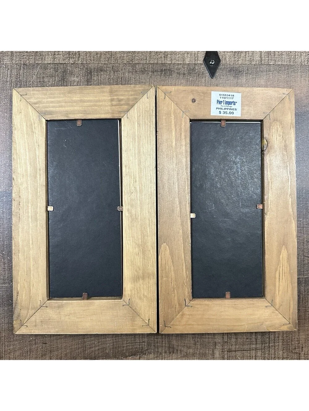Pier 1 Imports Wooden Hinged Double Picture Frame